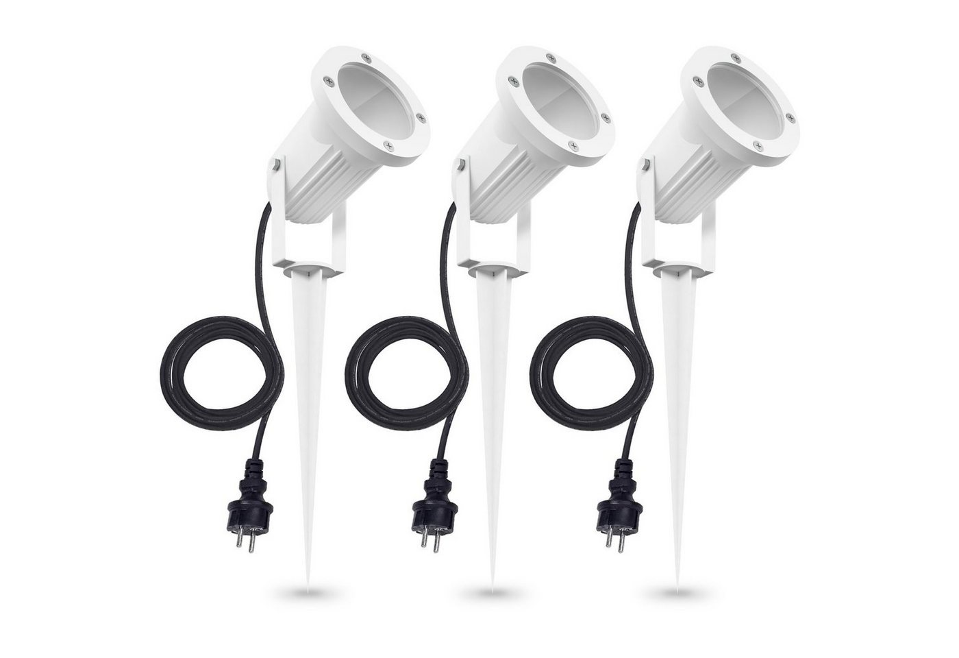linovum LED Gartenleuchte 3er Set CARI Erdspiess Gartenstrahler in weiss geeignet fuer GU10 linovum LED Gartenleuchte 3er Set CARI Erdspiess Gartenstrahler in weiss geeignet fuer GU10 von linovum