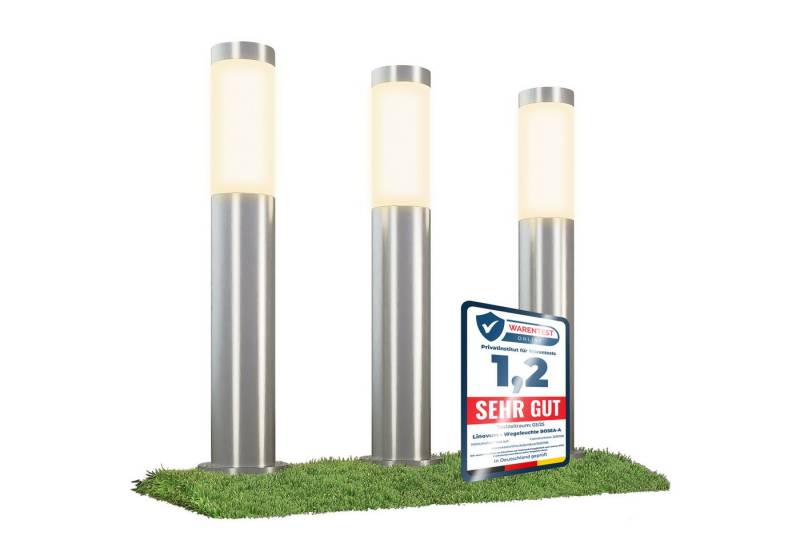 linovum LED Außen-Wandleuchte 3er Set Wegeleuchte BOSEA-A mit E27 Sockel - Pollerleuchte Hoehe 50cm, Leuchtmittel nicht inklusive von linovum