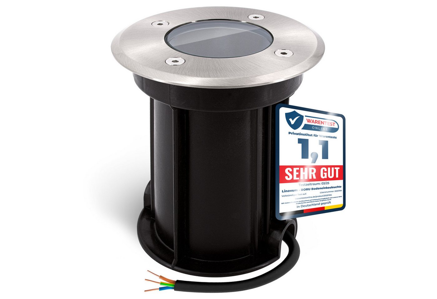 linovum Gartenstrahler BORU Bodeneinbauleuchte rund GU10 Strahler - Optik gebuerstet IP67, Leuchtmittel nicht inklusive linovum Gartenstrahler BORU Bodeneinbauleuchte rund GU10 Strahler - Optik gebuerstet IP67, Leuchtmittel nicht inklusive von linovum