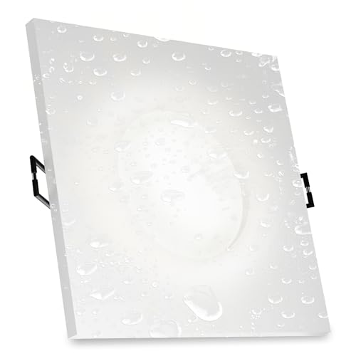 linovum ISAWO Einbau Deckenstrahler LED 230V mit LED Modul 4W neutralweiß - extra flache Deckenleuchte quadratisch weiß IP65 fürs Bad von linovum