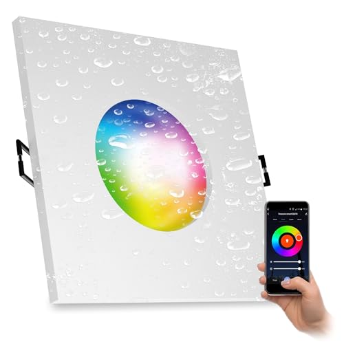 linovum ISAWO Einbau Deckenstrahler mit smart LED Modul 4W RGB + CCT - Deckenleuchte weiß IP65 kompatibel mit Alexa & Google Home von linovum