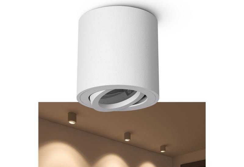 linovum LED Aufbaustrahler Aufbauleuchte CORI in matt weiss & schwenkbar fuer GU10 & LED, Leuchtmittel nicht inklusive von linovum