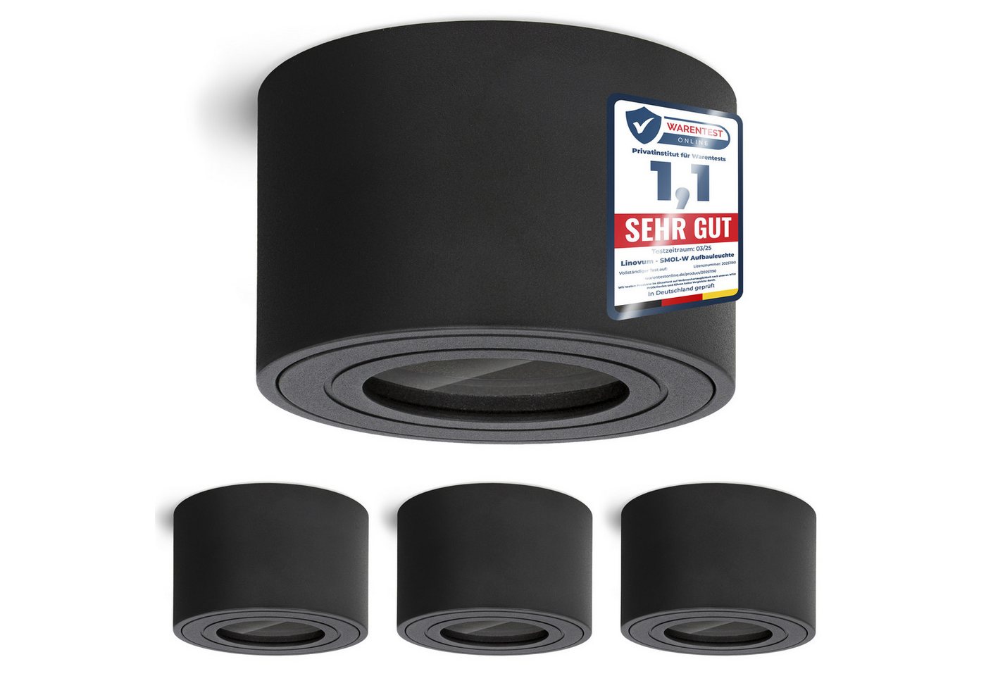 linovum LED Aufbaustrahler Aufbauleuchte SMOL-W matt schwarz mit Wasserschutz IP44, Leuchtmittel nicht inklusive linovum LED Aufbaustrahler Aufbauleuchte SMOL-W matt schwarz mit Wasserschutz IP44, Leuchtmittel nicht inklusive von linovum