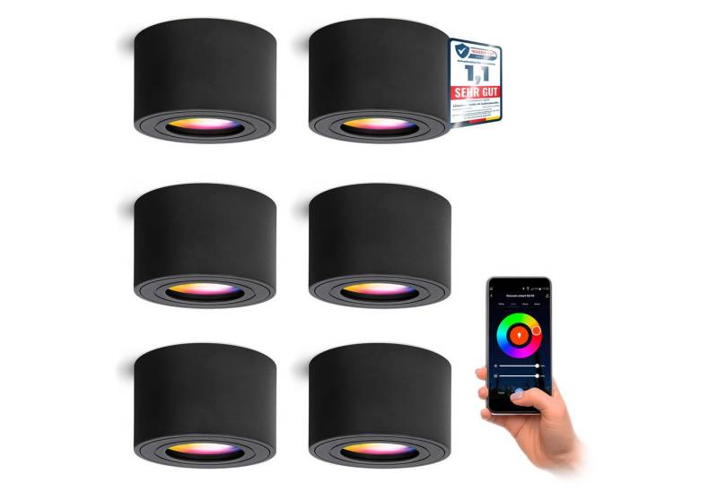 linovum LED Aufbaustrahler Aufbauleuchte SMOL-W matt schwarz mit Wasserschutz IP44 inkl.SmartLED, RGB linovum LED Aufbaustrahler Aufbauleuchte SMOL-W matt schwarz mit Wasserschutz IP44 inkl.SmartLED, RGB von linovum