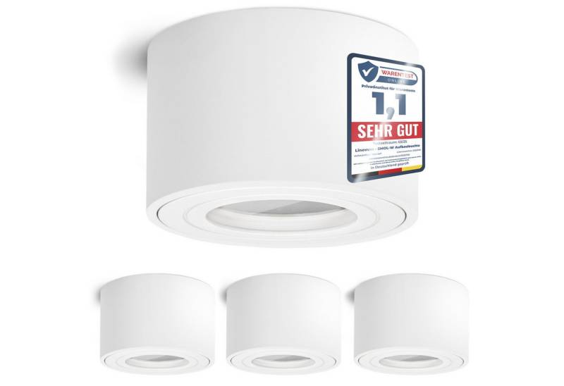 linovum LED Aufbaustrahler Aufbauleuchte SMOL-W matt weiss - Wasserschutz IP44 - Aufbauspot, Leuchtmittel nicht inklusive von linovum