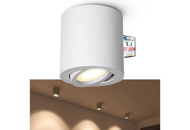 linovum LED Aufbaustrahler Aufbaustrahler CORI in matt weiss & schwenkbar LED GU10 2W warmweiss, Warmweiß von linovum