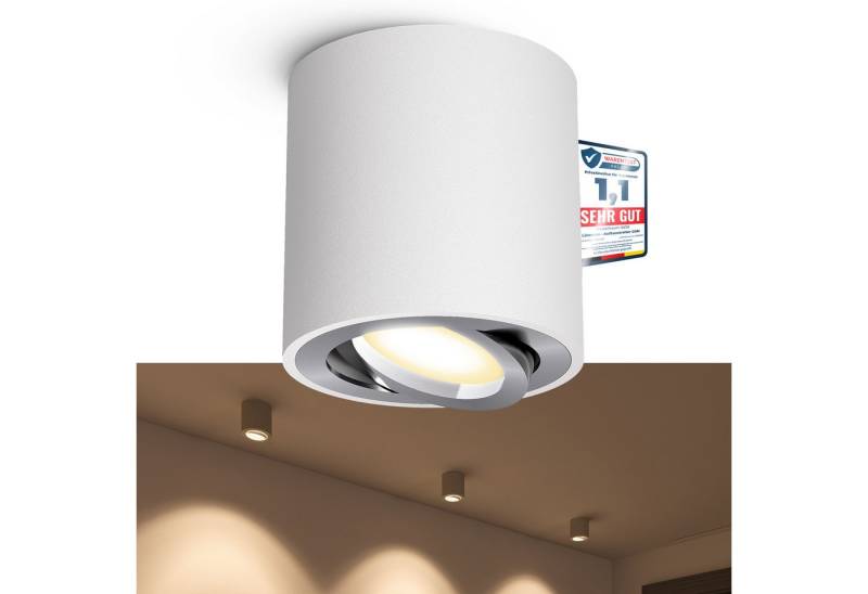 linovum LED Aufbaustrahler Aufbaustrahler CORI in weiss silber & schwenkbar mit LED GU10 2W, Warmweiß von linovum