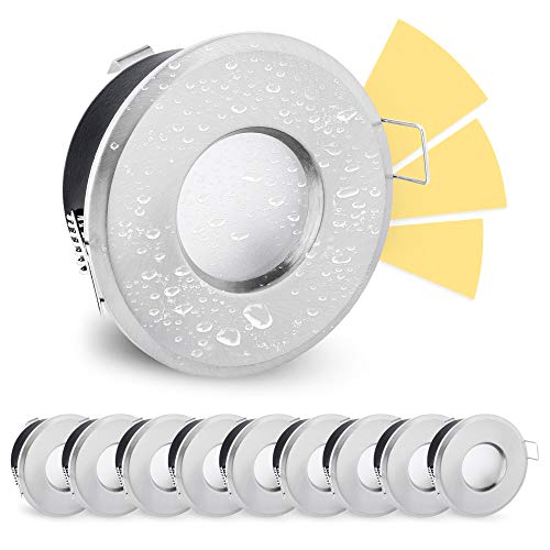 linovum LED Außen Einbauleuchte fourSTEP 5W warmweiß 10er Set gebürstet - Dimmbar ohne Dimmer mit IP65 Wasserschutz für Bad und Feuchträume linovum LED Außen Einbauleuchte fourSTEP 5W warmweiß 10er Set gebürstet - Dimmbar ohne Dimmer mit IP65 Wasserschutz für Bad und Feuchträume von linovum