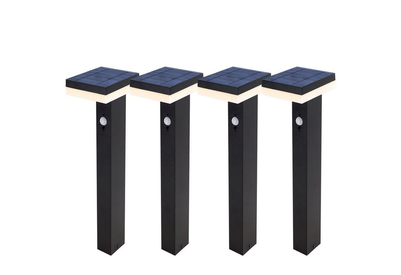 linovum LED Außen-Wandleuchte 4er Set Solar Wegeleuchte ANBO Pollerlampe mit Bewegungsmelder, LED-Leuchtmittel fest verbaut linovum LED Außen-Wandleuchte 4er Set Solar Wegeleuchte ANBO Pollerlampe mit Bewegungsmelder, LED-Leuchtmittel fest verbaut von linovum
