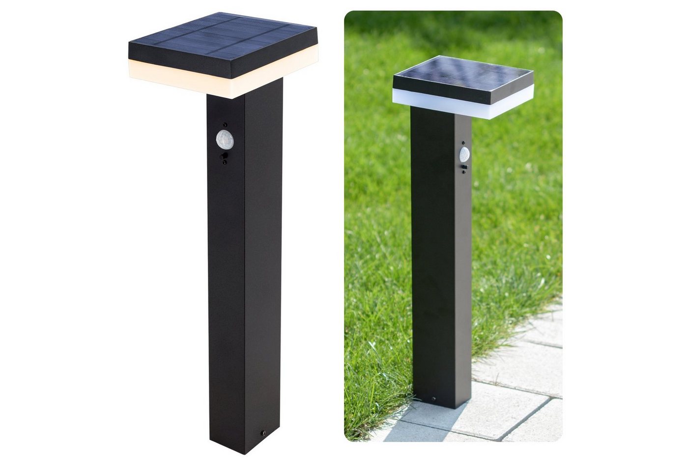 linovum LED Außen-Wandleuchte Solar Pollerleuchte ANBO schwarz Wegeleuchte mit Bewegungsmelder, LED-Leuchtmittel fest verbaut linovum LED Außen-Wandleuchte Solar Pollerleuchte ANBO schwarz Wegeleuchte mit Bewegungsmelder, LED-Leuchtmittel fest verbaut von linovum