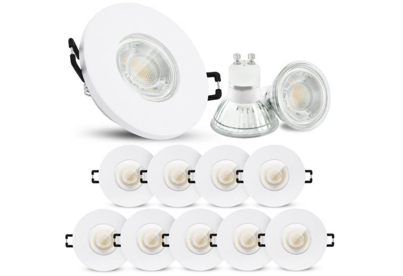linovum LED Einbaustrahler 10er Set LED Einbauleuchten IP65 neutralweiss GU10 6W 230V - Spot, Neutralweiß von linovum