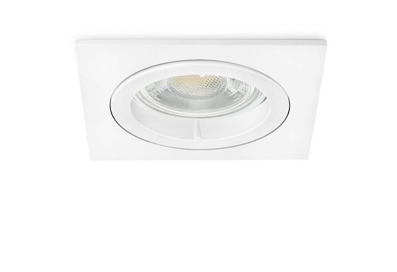 linovum LED Einbaustrahler Extra flache LED Einbauleuchte matt weiss eckig starr inkl. 4W LED, Neutralweiß von linovum