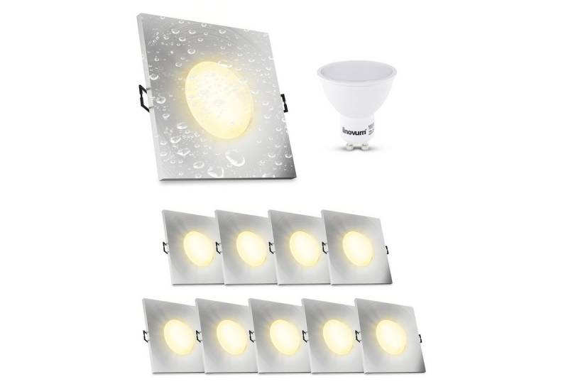 linovum LED Einbaustrahler ISASO Einbauleuchte IP65 mit fourSTEP LED GU10 5W warmweiß, Leuchtmittel inklusive von linovum
