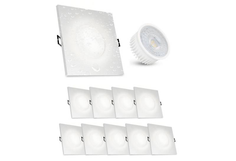 linovum LED Einbaustrahler ISAWO Einbau Deckenstrahler IP65 weiß mit LED Modul neutral, Neutralweiß von linovum