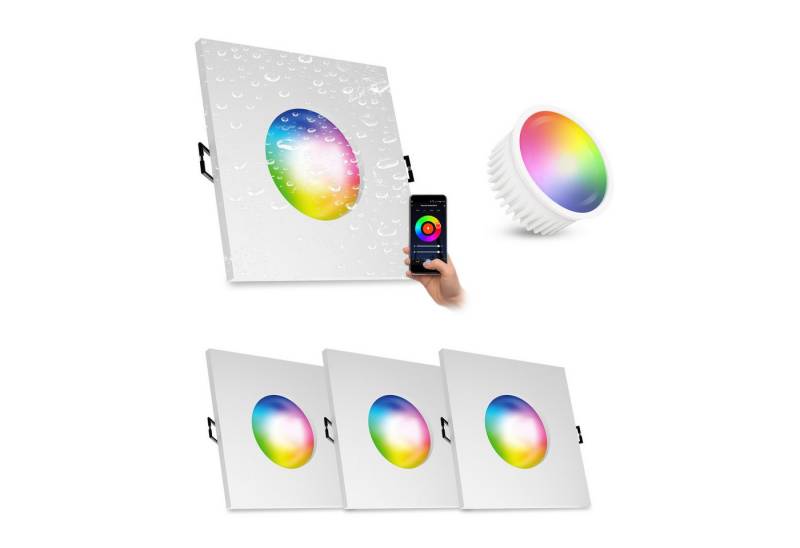linovum LED Einbaustrahler ISAWO Einbau Deckenstrahler IP65 weiß mit smart LED Modul 4W, RGB von linovum