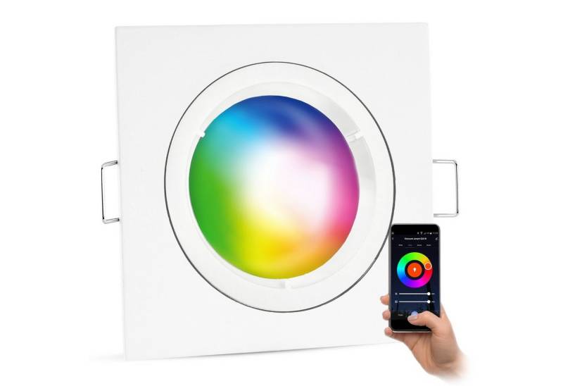 linovum Smarte LED-Leuchte Smarter Deckenstrahler Spot eckig matt weiss Smart LED Modul RGB, RGB von linovum