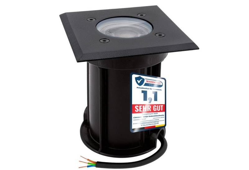 linovum LED Gartenstrahler BOQU Bodeneinbaustrahler IP67 mit LED GU10 Lampe 2W warmweiss - Spot, Warmweiß von linovum