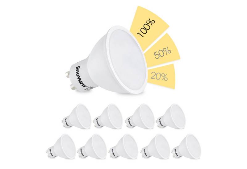 linovum LED-Leuchtmittel 10 x fourSTEP Dim LED Leuchtmittel mit 4-Schritt-Dimmung GU10 - 5W, GU10, Warmweiß von linovum