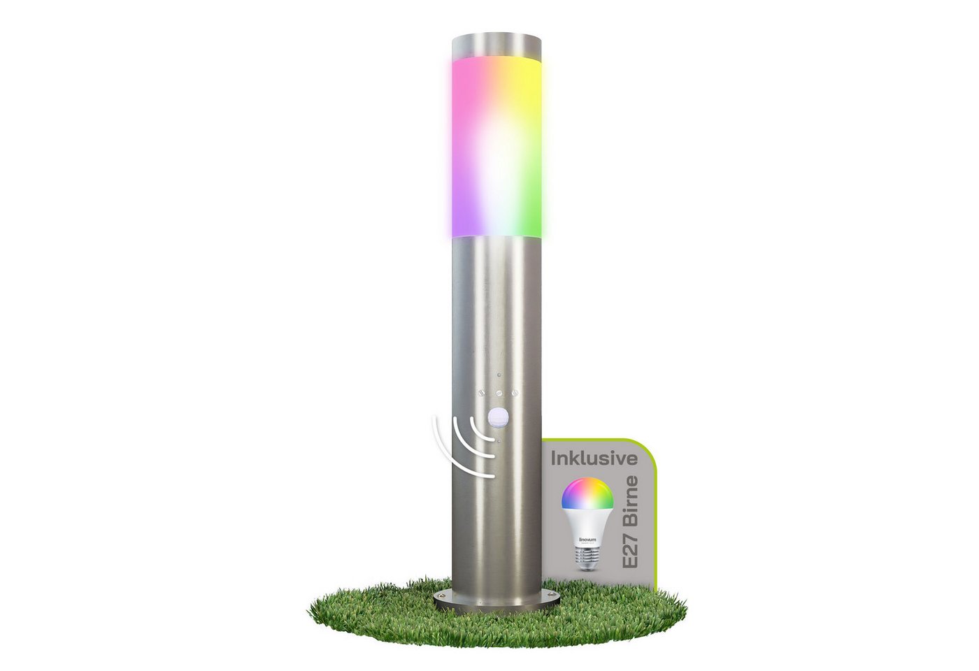 linovum Smarte LED-Leuchte BOSEA-B Wegeleuchte mit Bewegungsmelder IP44 Smart LED E27 RGBW, RGB linovum Smarte LED-Leuchte BOSEA-B Wegeleuchte mit Bewegungsmelder IP44 Smart LED E27 RGBW, RGB von linovum