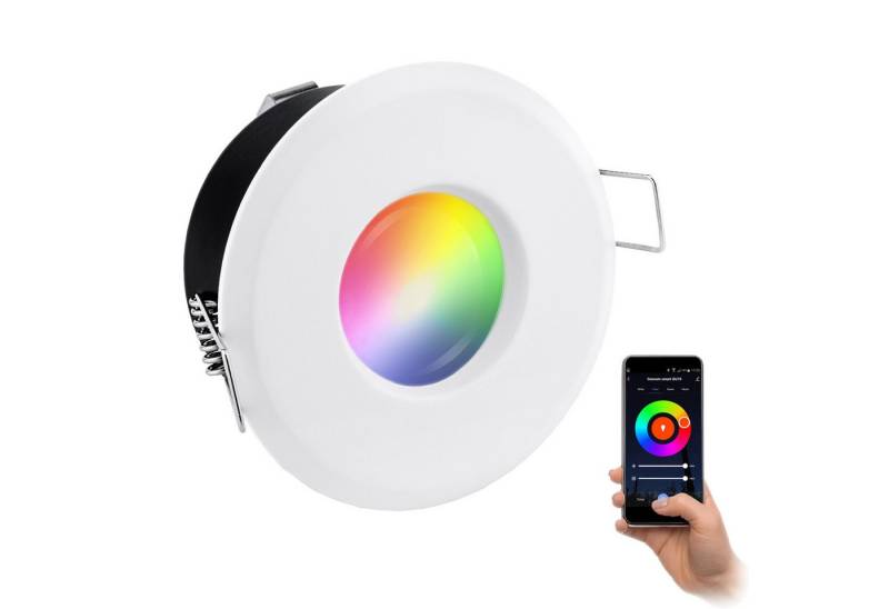 linovum Smarte LED-Leuchte Deckenspot Rahmen IP65 weiss rund starr inkl. smarte LED Modul, RGB linovum Smarte LED-Leuchte Deckenspot Rahmen IP65 weiss rund starr inkl. smarte LED Modul, RGB von linovum