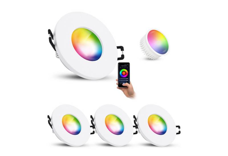 linovum Smarte LED-Leuchte ISAWO Einbau Deckenstrahler IP65 weiß mit smart LED Modul 4W, RGB von linovum