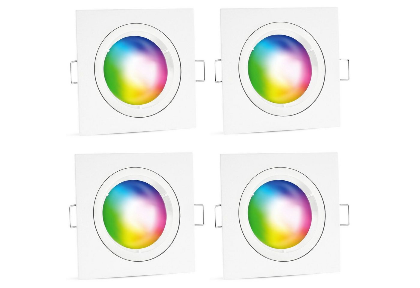 linovum Smarte LED-Leuchte Smarter Deckenstrahler Spot eckig matt weiss Smart LED Modul RGB, RGB von linovum