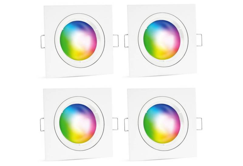 linovum Smarte LED-Leuchte Smarter Deckenstrahler Spot eckig matt weiss Smart LED Modul RGB, RGB von linovum
