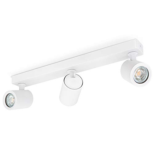 linovum TENJO Deckenstrahler 3 flammig weiß inkl. LED GU10 Lampen 3W warmweiß - Strahler drehbar schwenkbar Deckenlampe 230V von linovum