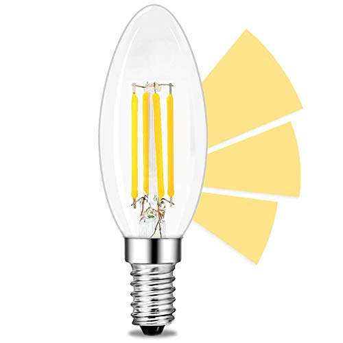 linovum fourSTEP Dim E14 LED Kerze Filament Leuchtmittel - 'Dimmen ohne Dimmer' mit jedem Lichtschalter 4W 330lm warmweiß von linovum