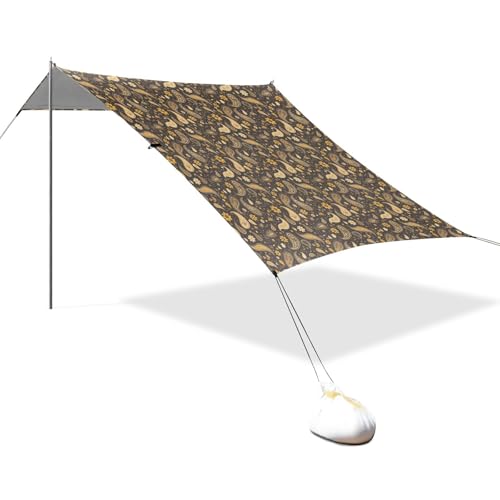 Ästhetisches dekoratives Muster Strand Cabana Zelt UPF50 Wasserabweisend Outdoor Sonnenschutz mit Sandtaschen für Camping, Picknick, Hinterhof Ästhetisches dekoratives Muster Strand Cabana Zelt UPF50 Wasserabweisend Outdoor Sonnenschutz mit Sandtaschen für Camping, Picknick, Hinterhof von linqin