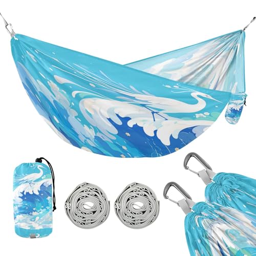 Beauty Bird blaue Hängematten für Camping mit Seil zum Aufhängen, tragbare faltbare Hängematte für Camping & Wandern unerlässlich von linqin