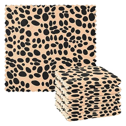 Beige Leopard 6 Pack Saugfähige Mikrofaser Küchentücher Dekorative Qualität Auto Trockentücher Wiederverwendbar für Arbeitsplatte Spüle von linqin