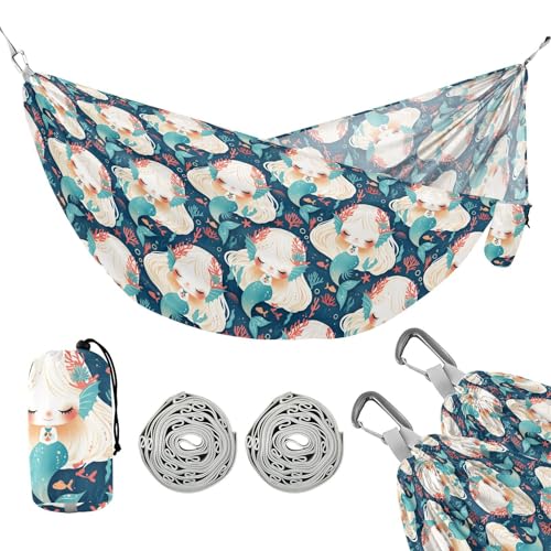 Fairy-Tale Mermaids Outdoor Hängematten mit Portabl Tragetasche Hängeseil Hängematte für Terrasse Hinterhof Lounge Basis von linqin