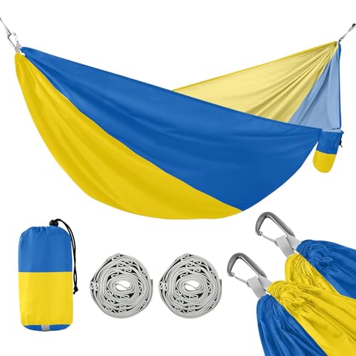 Flagge der Ukraine, gelbe und blaue Outdoor-Hängematten, tragbare faltbare Hängematte für Terrasse, Hinterhof, Lounge-Basis von linqin