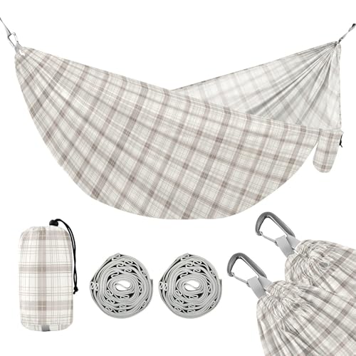Graue Plaids Hängematten mit Portabl-Tragetasche, Seil-Hängematte für draußen, Terrasse, Garten von linqin