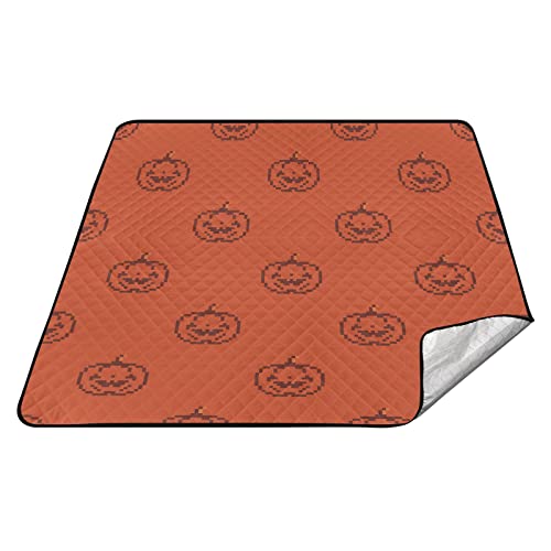 Große Picknickdecke Halloween Orange Decke mit Stauraum für draußen von linqin