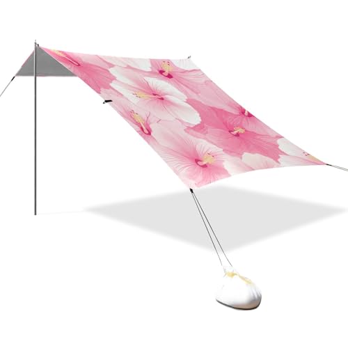 Hot Pink Flower Faltbares Stranddach LSF 50+ Schutz Leichter Sonnenschutz mit Sandschaufel, Sandsäcke für Hinterhof, Grasland, Park Hot Pink Flower Faltbares Stranddach LSF 50+ Schutz Leichter Sonnenschutz mit Sandschaufel, Sandsäcke für Hinterhof, Grasland, Park von linqin