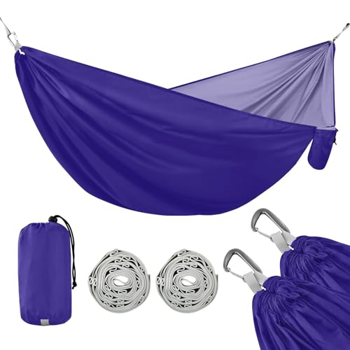 Indigo Camping-Hängematte mit Seil zum Aufhängen, einfarbig, für Terrasse, Hinterhof, Lounge-Basis von linqin