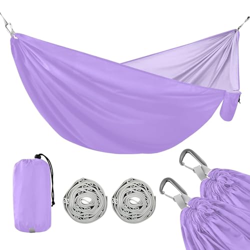 Mauve einfarbige Outdoor-Hängematte mit Tragetasche, Stoffhängematte für Terrasse, Hinterhof, Lounge-Basis von linqin