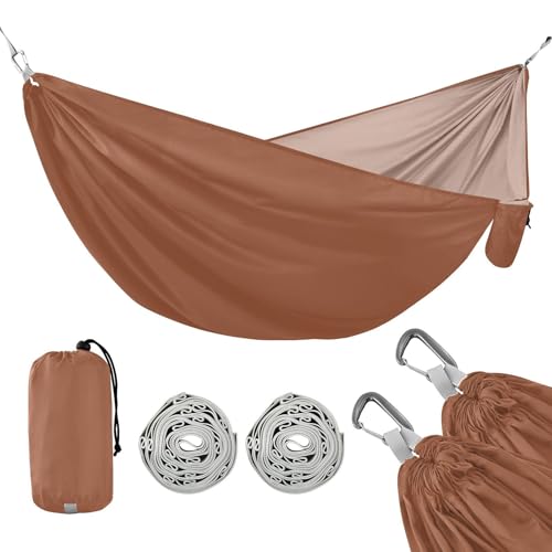 Sienna Camping-Hängematte mit Tragetasche, einfarbig, für Terrasse, Hinterhof, Lounge-Basis von linqin