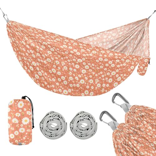 Tiny Daisy Light Lachs Hängematten mit Seil zum Aufhängen Schaukel Hängematte für Camping Reisezubehör von linqin