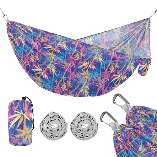 Vibrant Tree Batik-Camping-Hängematte mit Seil zum Aufhängen, Hängeseil, Hängematte für draußen, Terrasse, Hinterhof, Pool von linqin