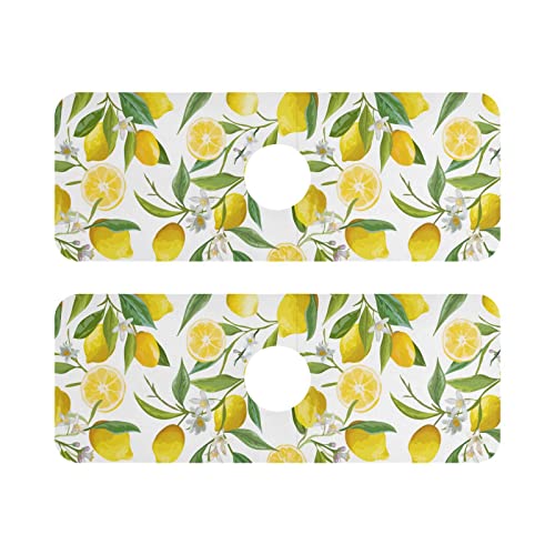 Wasserhahn-Abtropfmatte für Küchenspüle, Spritzmatte, zuschneidbare Wasserhahnmatte, schöner Zitronenbaum, Wasserhahn, Tropffänger, Matte um den Wasserhahn von linqin