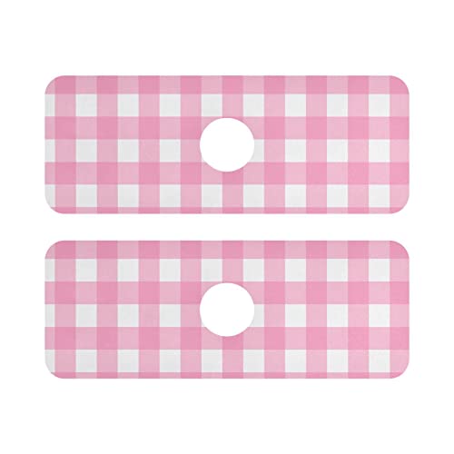 Wasserhahn Spritzschutz für Küche Spüle Spritzschutz rund um Wasserhahn Wasserhahn Matte Rosa Weiß Karo Spülbecken Schutz rund um Wasserhahn von linqin