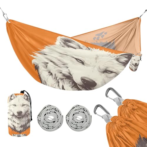Wolfs Orange Paw Hängematten mit Seil zum Aufhängen Seil Hängematte für Outdoor Camping Essentials von linqin