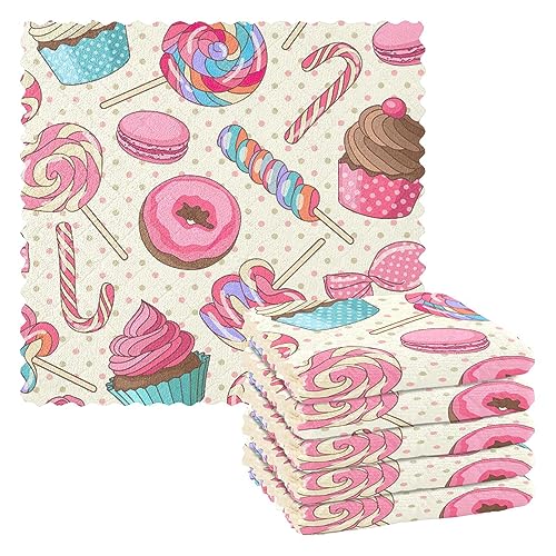 linqin Bunte süße Süßigkeiten Macaron Set von 6 saugfähigen Mikrofaser Küchentücher Druck Qualität Geschirrtücher wiederverwendbar für Badezimmer Kaffee linqin Bunte süße Süßigkeiten Macaron Set von 6 saugfähigen Mikrofaser Küchentücher Druck Qualität Geschirrtücher wiederverwendbar für Badezimmer Kaffee von linqin