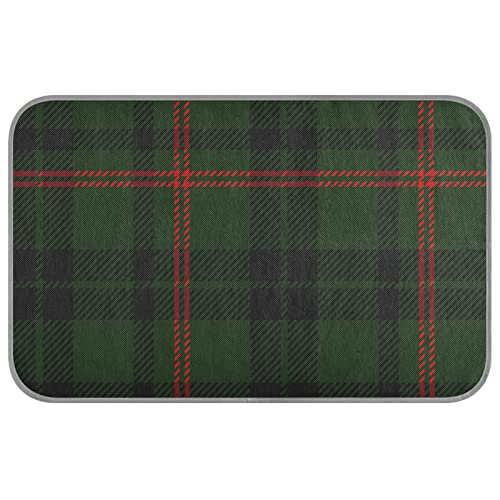 linqin Hundekühlmatte Schwarz Grün Tartan Plaid Cool Pad für Hunde Eisseide Kühlmatte Haustiermatte Tragbare Kistenmatten für Hundekäfige Katzenmatte von linqin