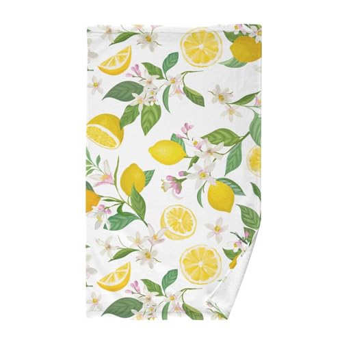 linqin Kleine Baumwollhandtücher Zitrone Tropische Früchte Weiche Handtücher für Badezimmer Strandtuch Kleine Badetücher Toilette Handtücher 16 x 28 cm von linqin