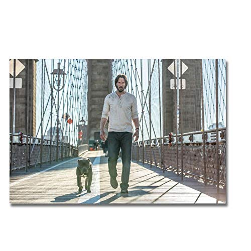 Leinwanddruck John Wick 2 Hot Movie Poster Gemälde Wandkunst Bilder für Wohnzimmer Schlafzimmer Dekoration-60x80cm Kein Rahmen von AdoDecor