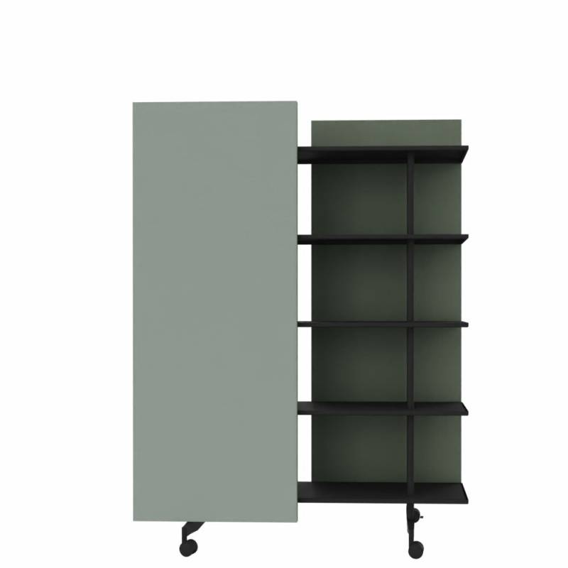 LINTEX A08. Regal Schwarz | Glas Whiteboard | Raumteiler mobil | Schallabsorber | Magnetisches Whiteboard von lintex